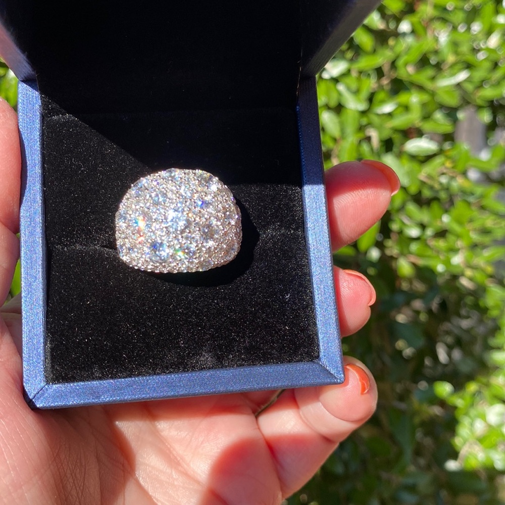 Diamondique cocktail cluster ring sz8